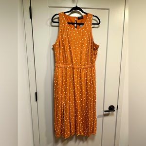 NWT Size 16 Lane Bryant Orange Polka Dot Dress